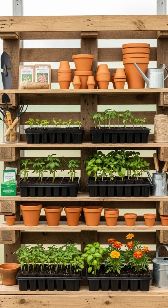 Recycle Pallets into Shelving Units