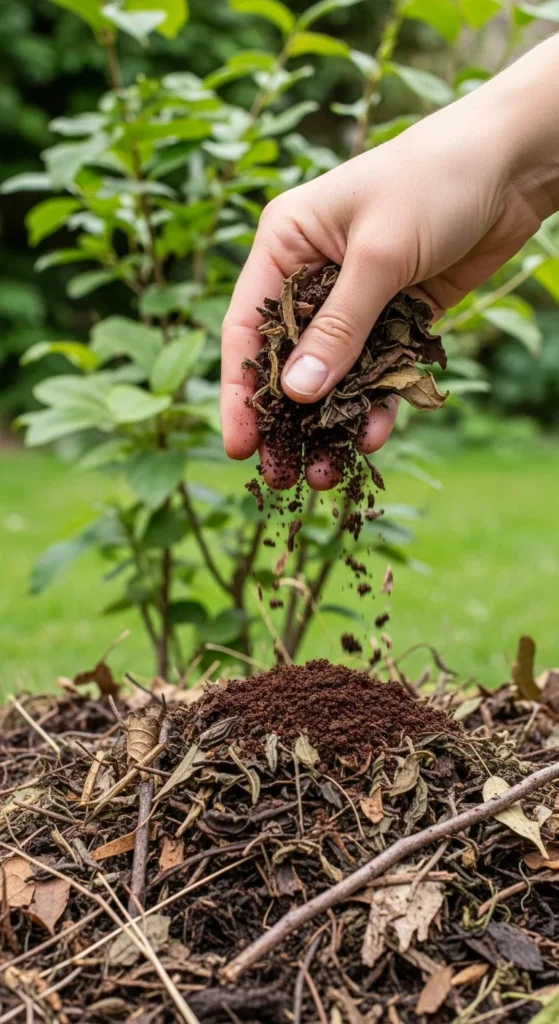 Add Coffee Grounds and Tea Leaves