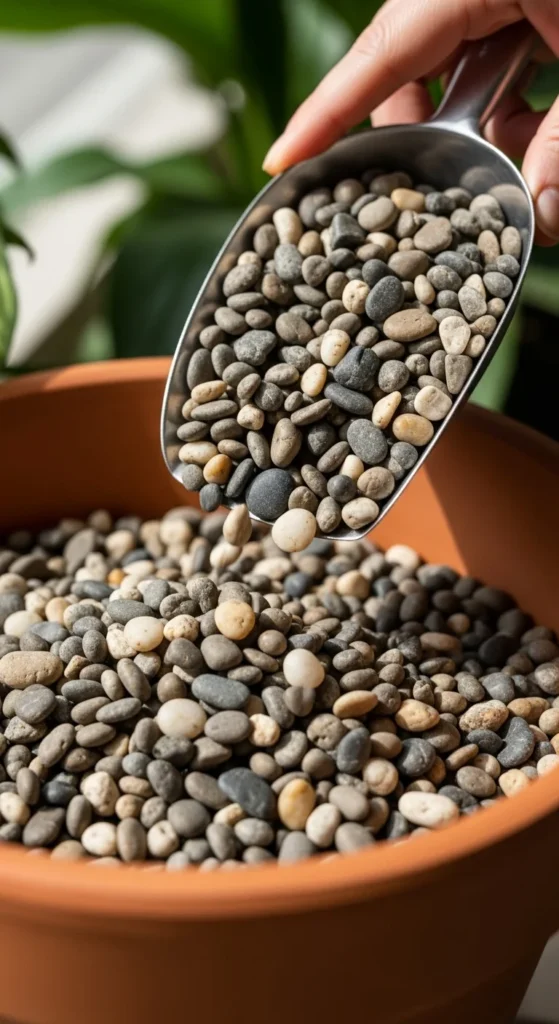 Add Pebbles for Better Drainage