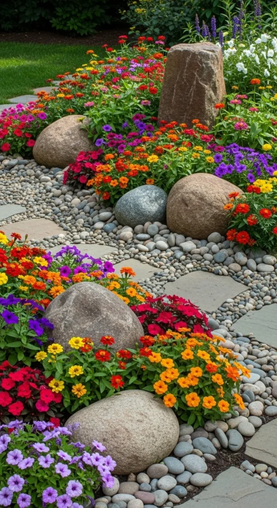 Make a Rock and Flower Combo