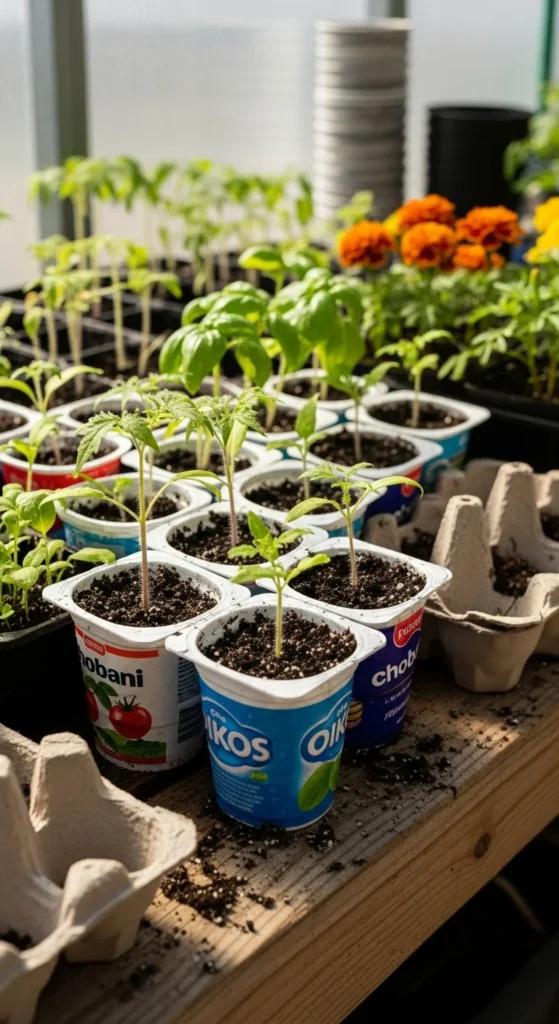 Start Seeds in Recycled Containers