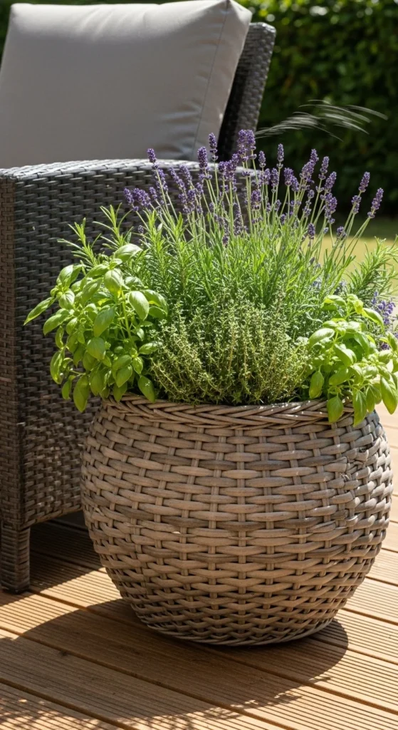 Wicker-Style Planter Bed