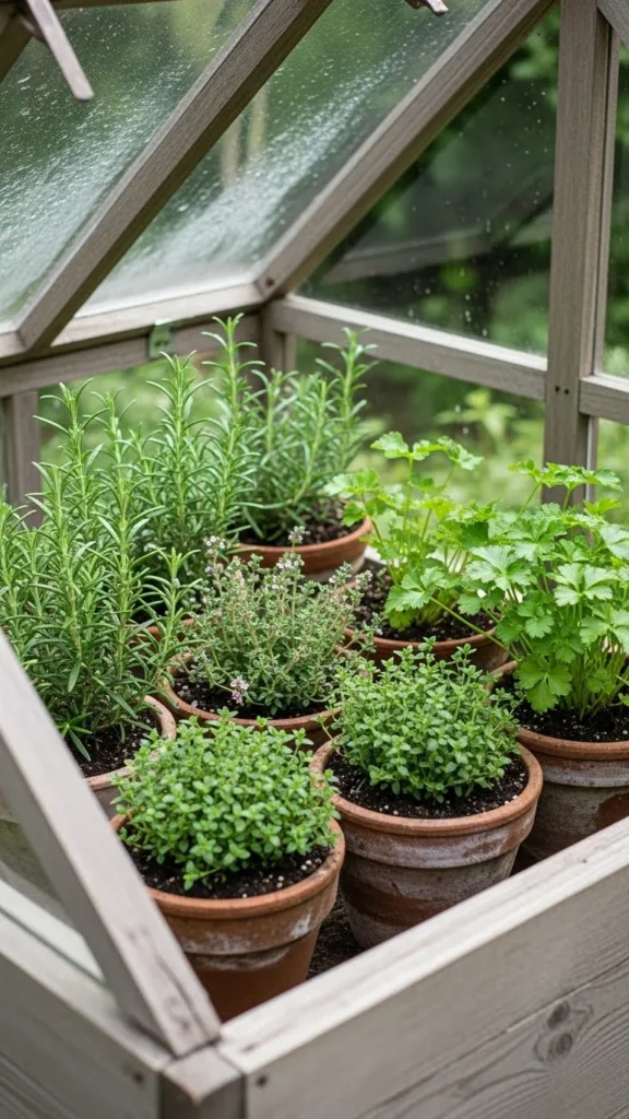 Grow Herbs in Small Pots Inside the Frame