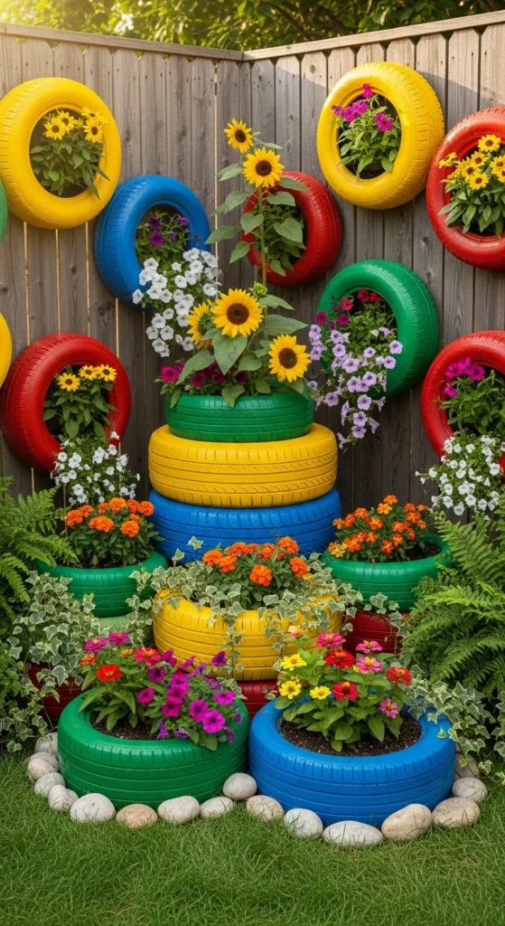 Recycled Tire Planters