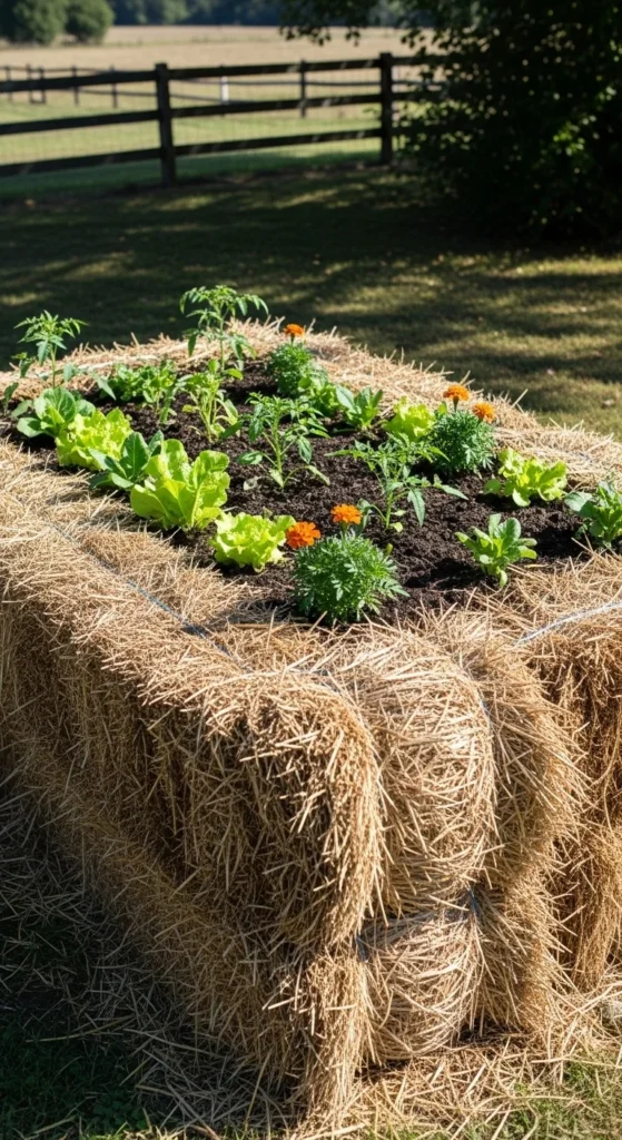 Straw Bale Raised Bed