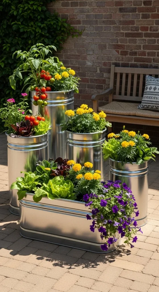  Galvanized Metal Planters