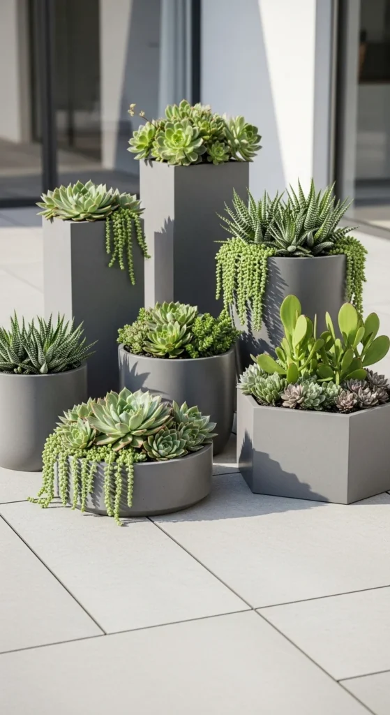 Use Concrete Planters for a Modern Look