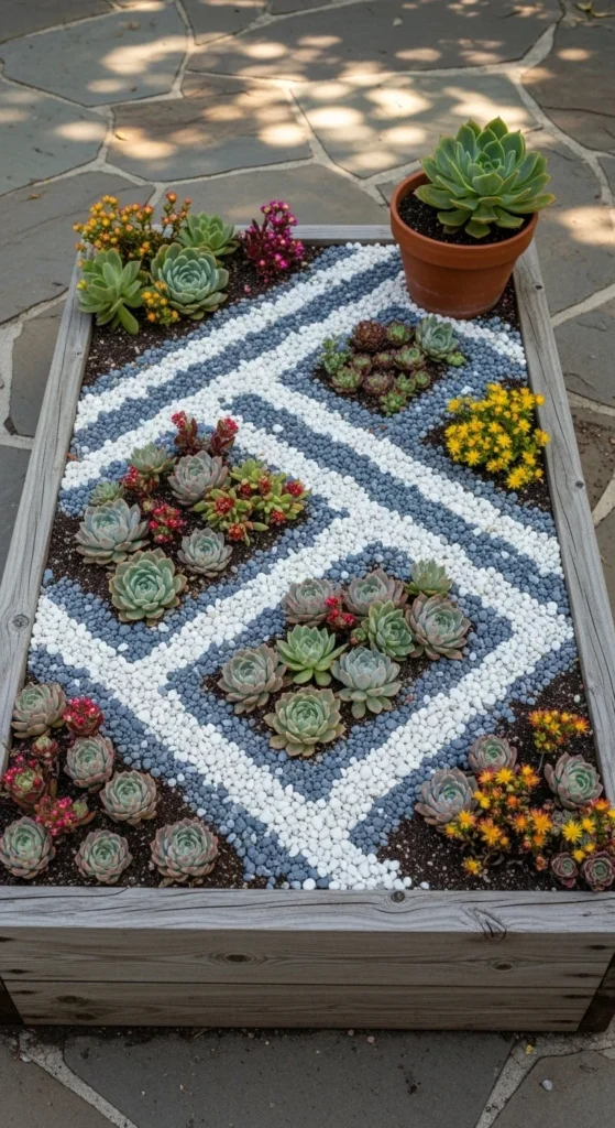 Mix Succulents with Decorative Gravel