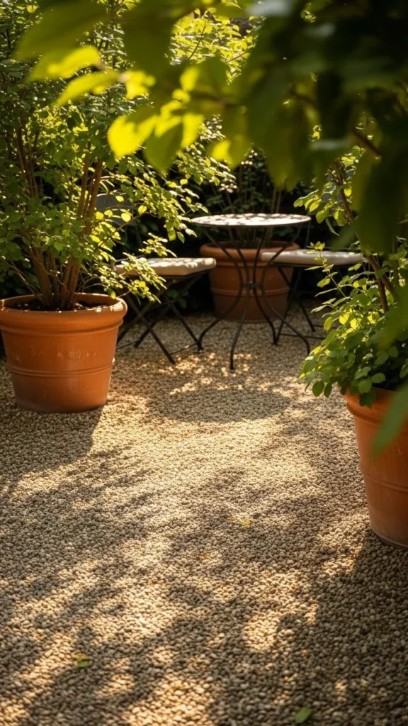 Warm Gravel Patio Garden