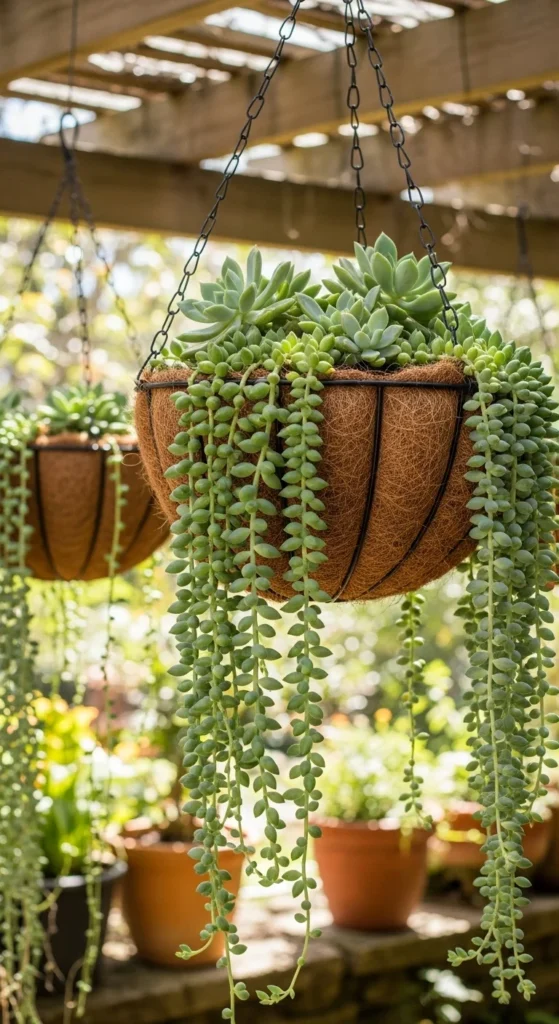 Grow Succulents in Hanging Baskets