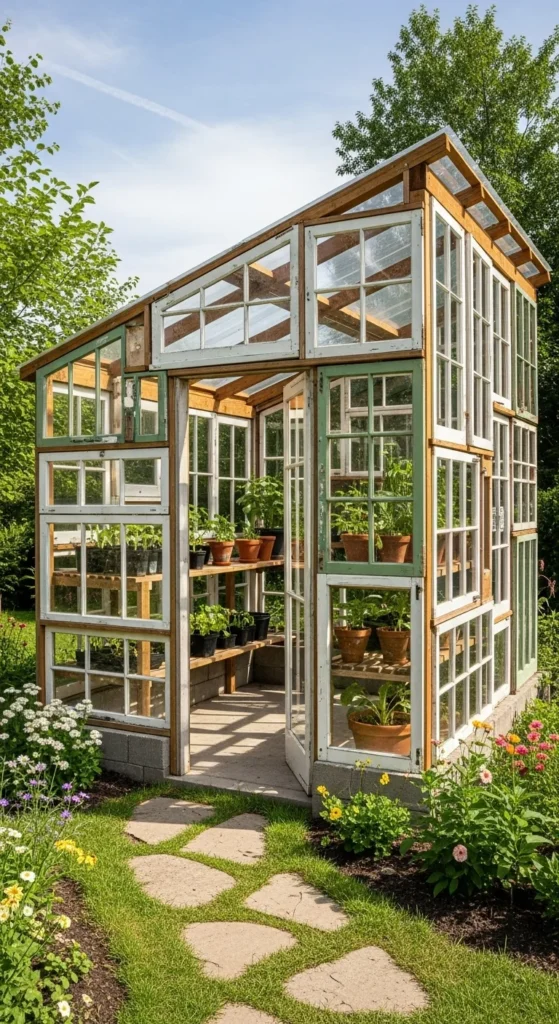 Repurpose Old Windows for a DIY Greenhouse