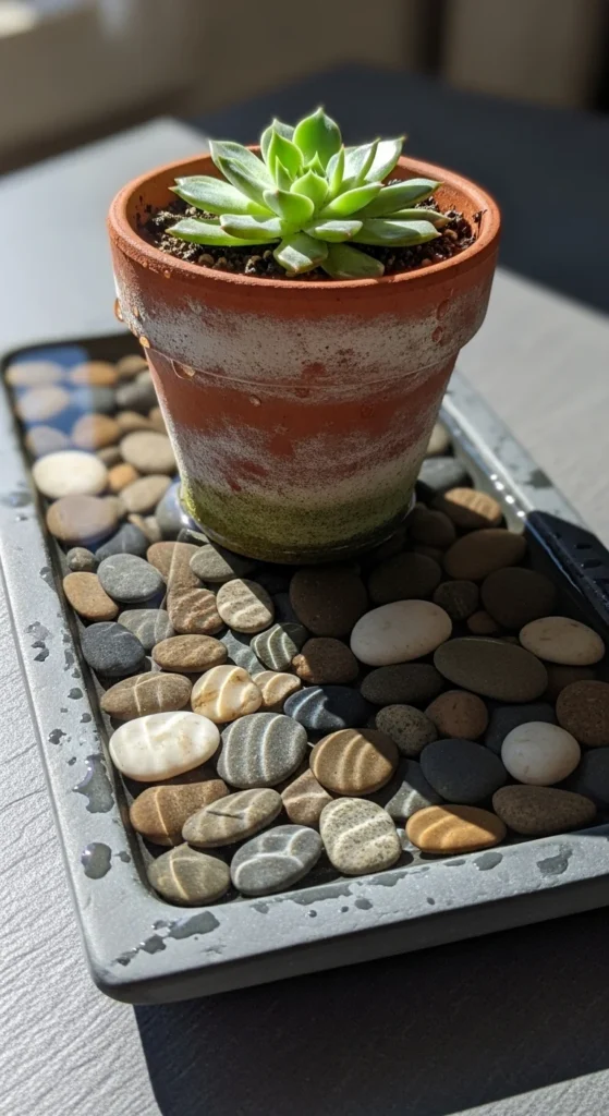 Add Pebbles to Drainage Trays