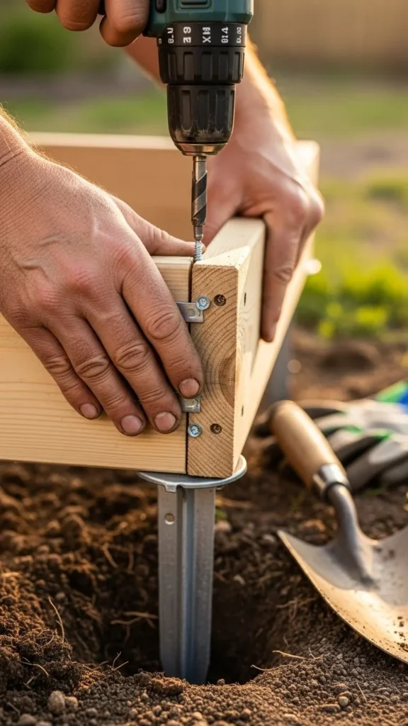 Anchor the Garden Bed Deeply