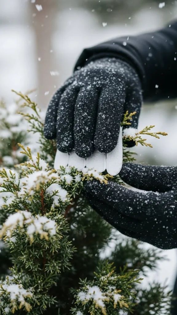 Gently Remove Heavy Snow by Hand