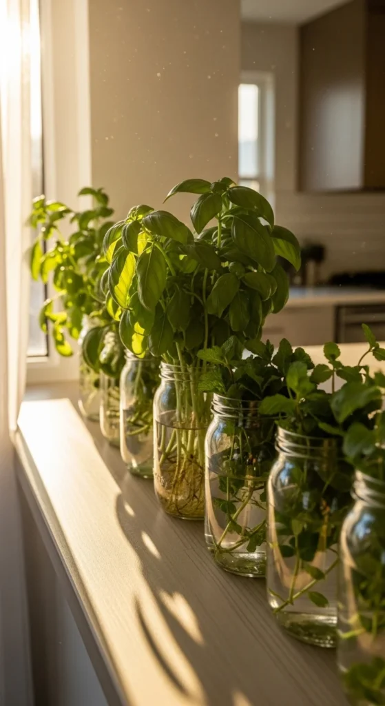  Grow Herbs in Mason Jars