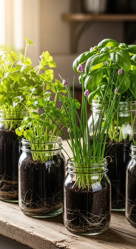Mason Jar Herb Garden