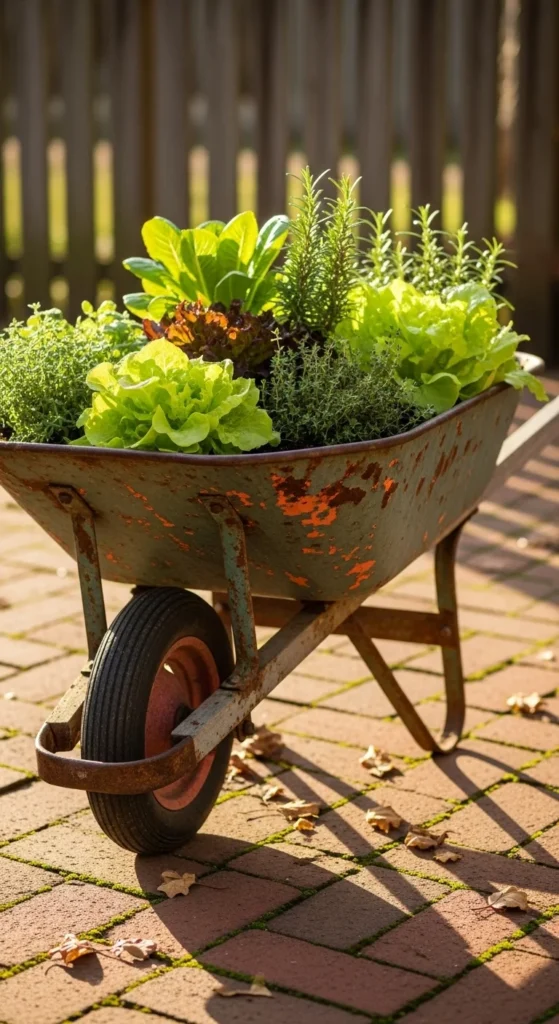 Plant in Old Wheelbarrows