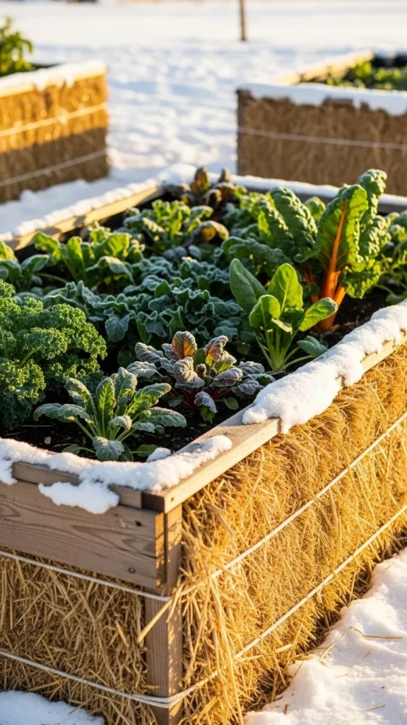 Straw-Packed Wooden Raised Bed