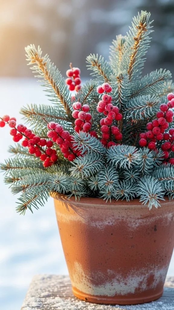Blue Spruce & Berry Pot