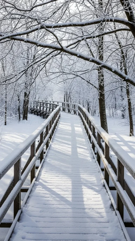 Winter Boardwalk Path