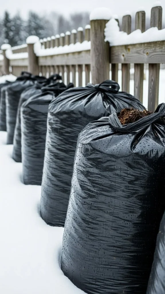 Black Plastic Bag Compost Setup