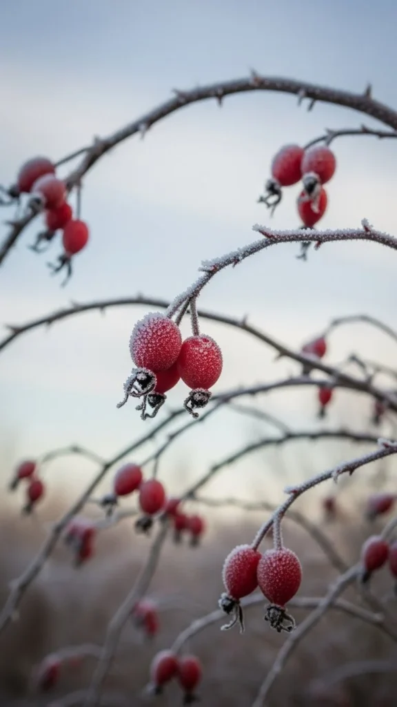 Climbing Rose with Winter Hips