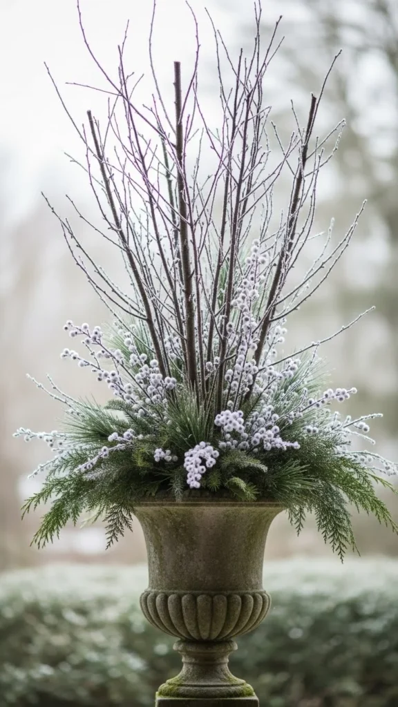 Snowy Garden Urn