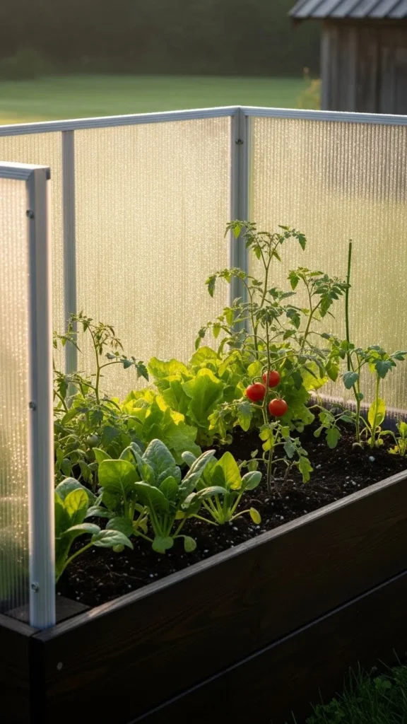 Polycarbonate-Walled Garden Bed