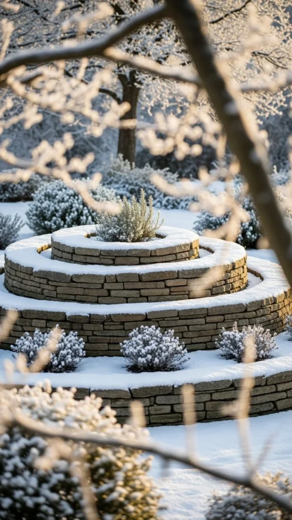 Snow-Blanketed Herb Spiral