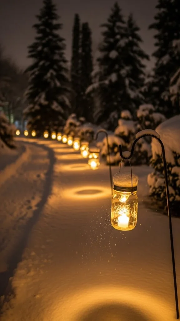 Pathway With Hanging Jar Lights