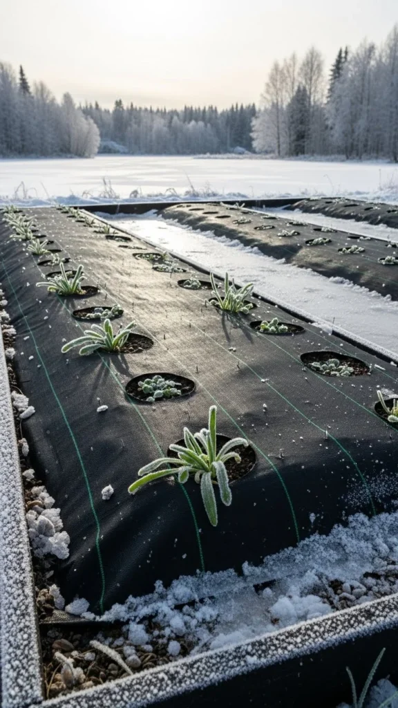 Garden Bed with Heat-Absorbing Black Liner