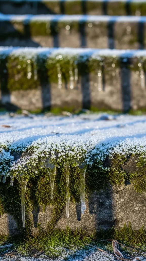 Moss Growing Over Garden Stairs