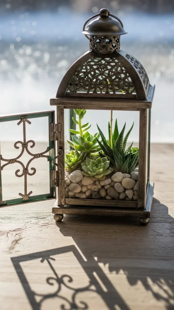 Succulent Lantern Display