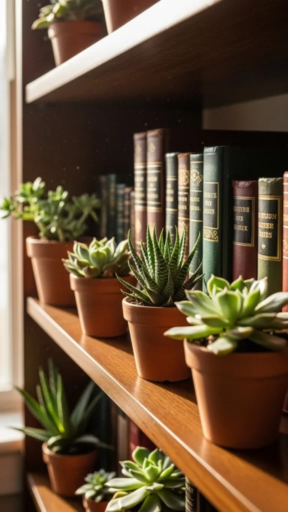 Bookshelf Succulent Row