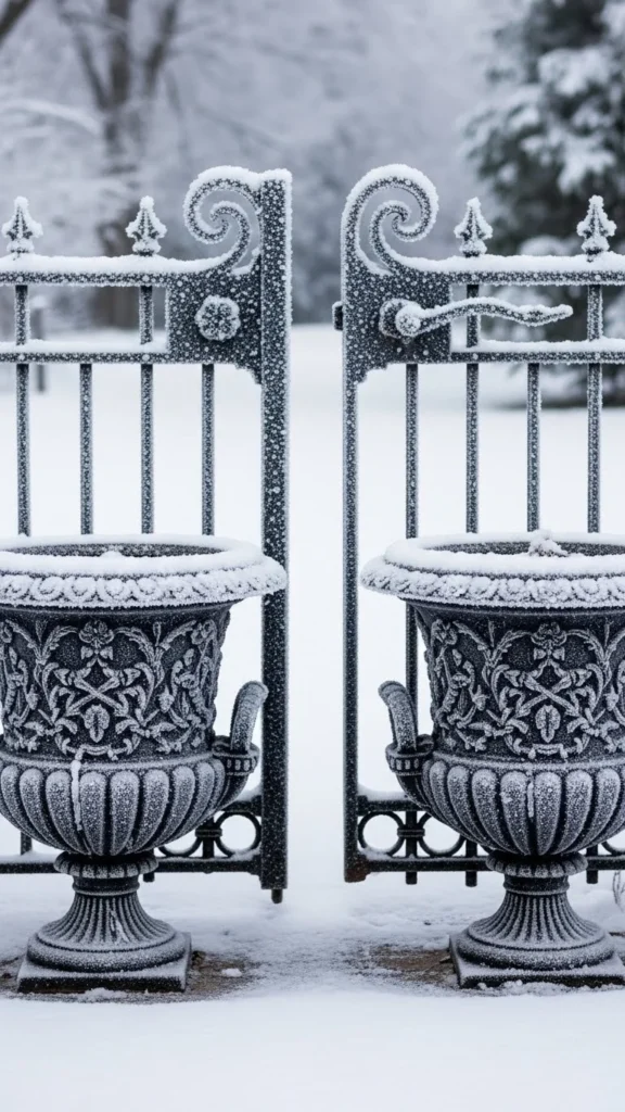 Cast Iron Planters for Snowy Spaces