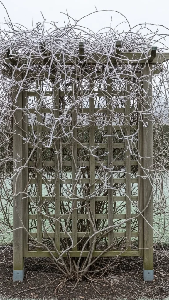 Trellis Screens with Winter Vines