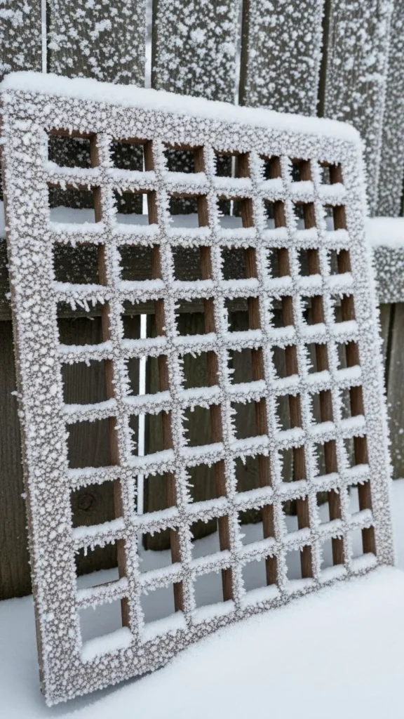 Wooden Grid Panel Trellis