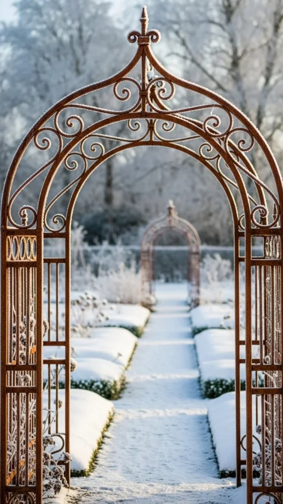  Antique Iron Archway with Soft Patina