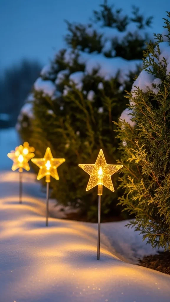 Lighted Garden Stakes Shaped Like Stars
