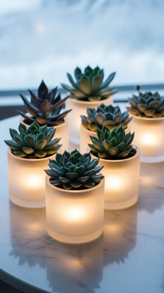 Frosted Glass Pot Arrangement