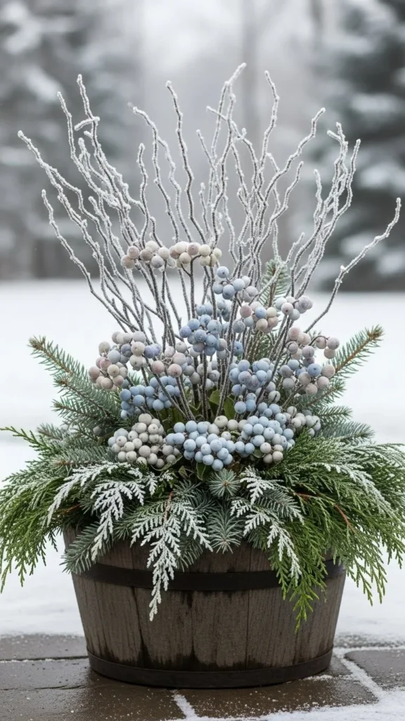 White-Accented Winter Pot