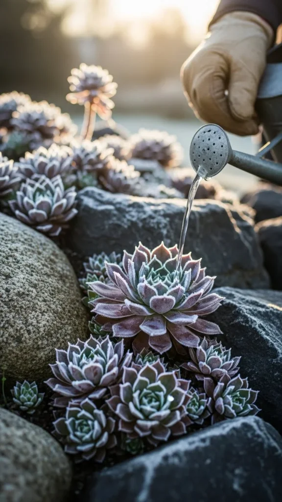 Monthly Deep Watering for Hardy Succulents