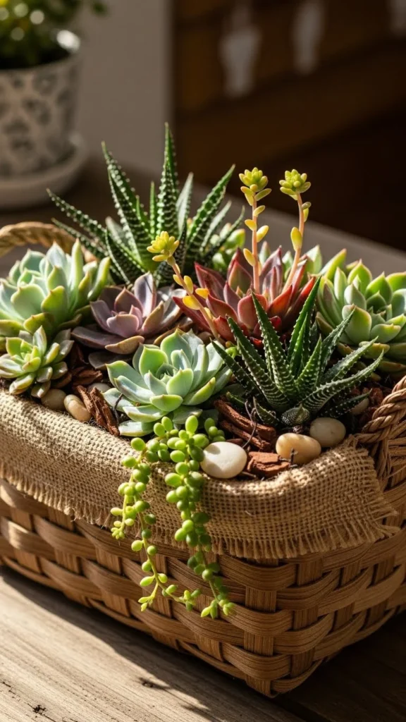 Succulent Basket Display