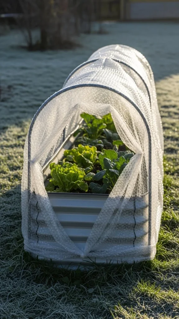 Insulated Metal Bed Wrapped in Bubble Film