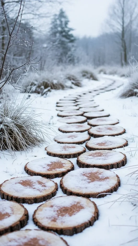 Rustic Wood-Slice Walkway