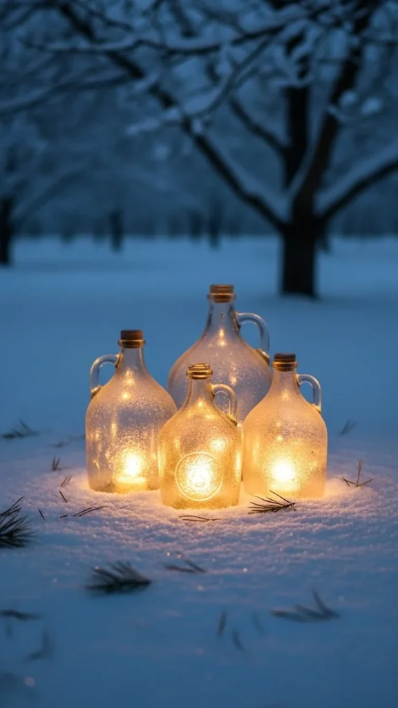 Frosted Orchard Jugs With Glow
