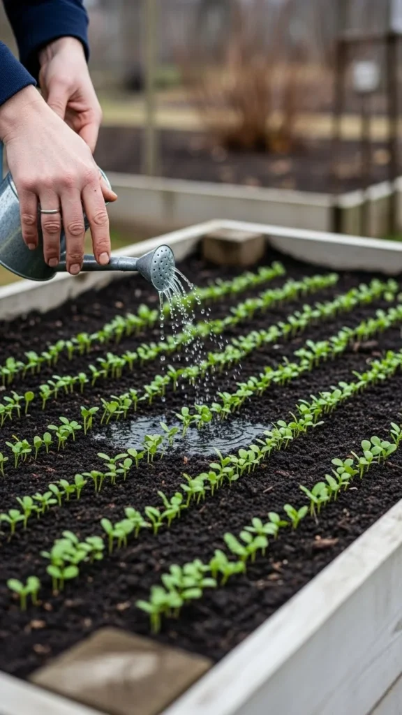 Weekly Watering for Newly Seeded Winter Greens