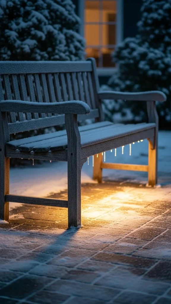 Soft Glow Under Patio Benches