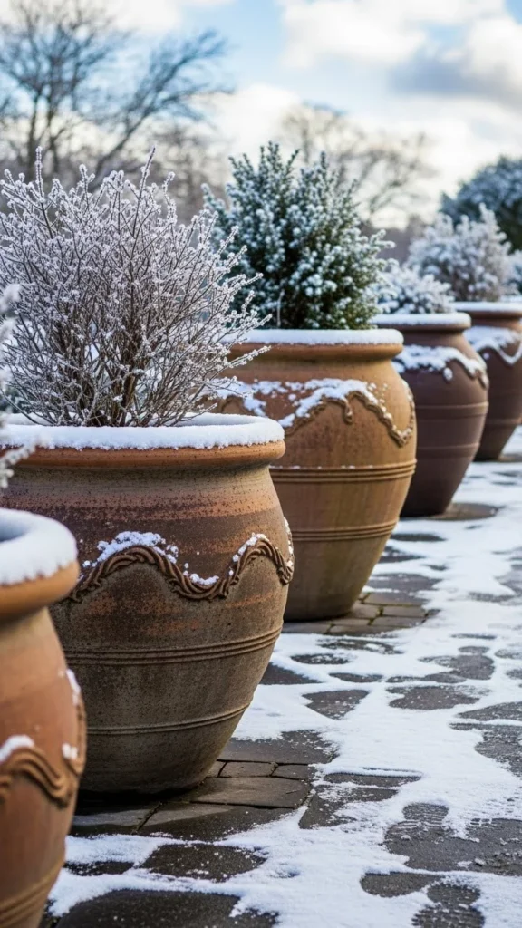 Reinforced Clay Pots Treated for Winte