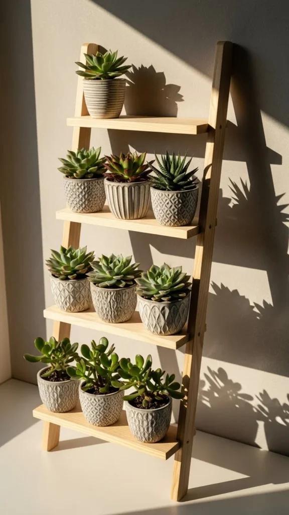 Succulent Ladder Shelf